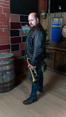 Josh May plays trumpet and flugelhorn for the Good Bad and the Funky